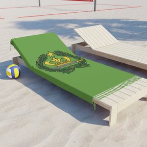 Order of the Amaranth Towel - Green Polyester Beach Cloth - Bricks Masons