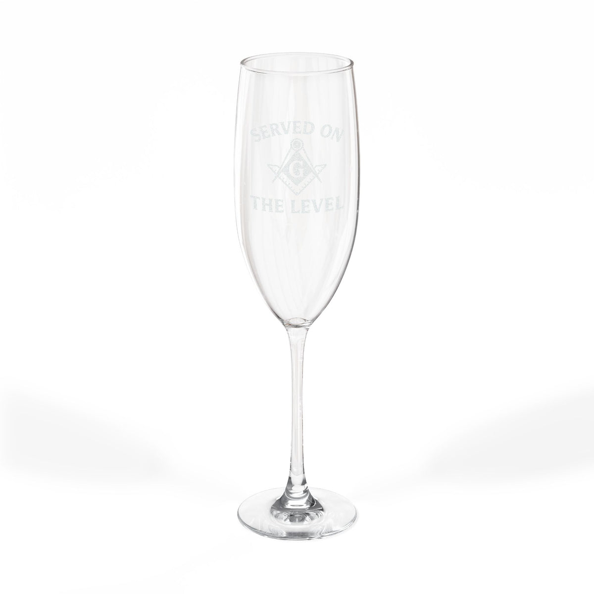 Master Mason Blue Lodge Champagne Flute - Served On The Level Square & Compass G - Bricks Masons
