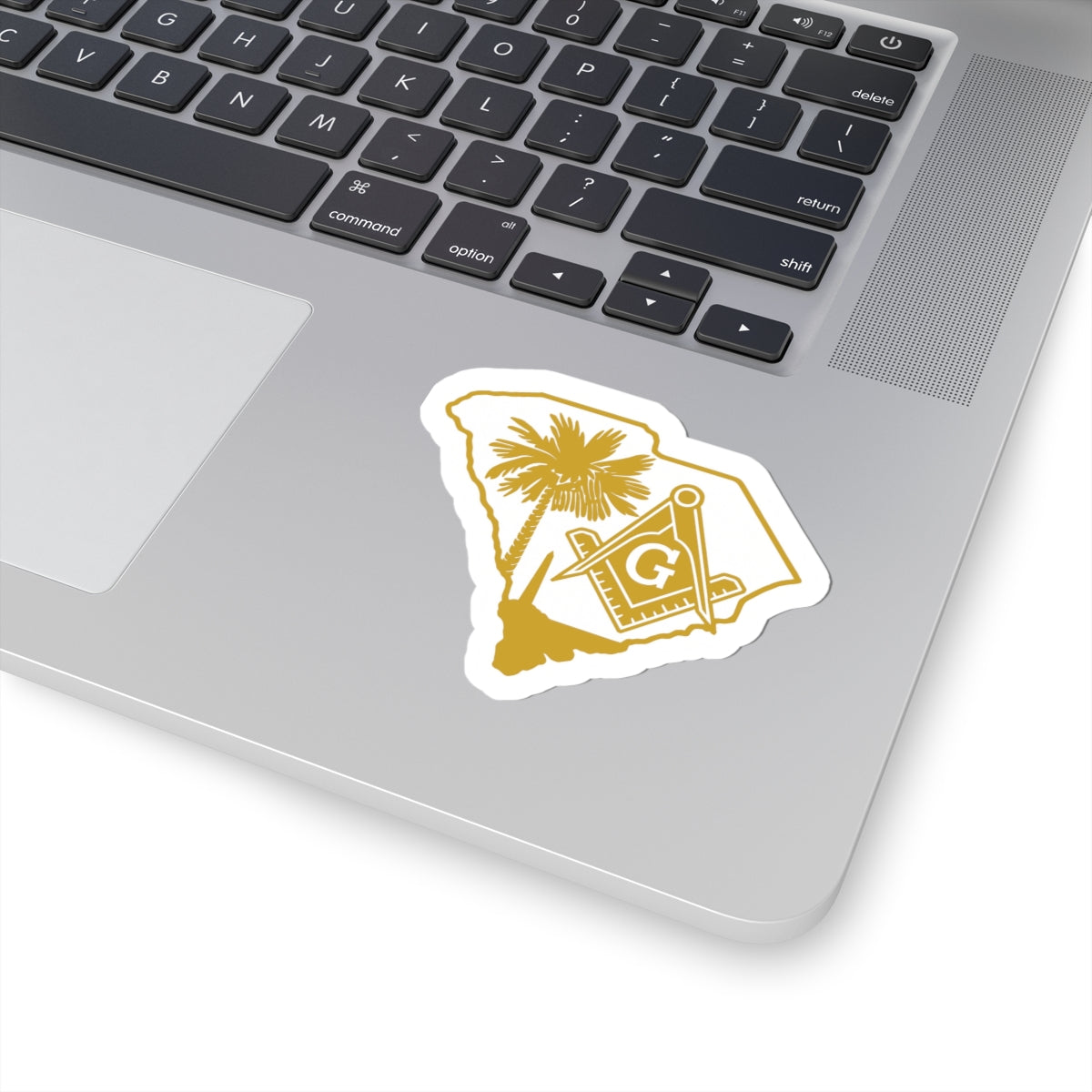 Master Mason Blue Lodge Sticker Decal -  Kiss-Cut South Carolina With Palmetto Tree - Bricks Masons