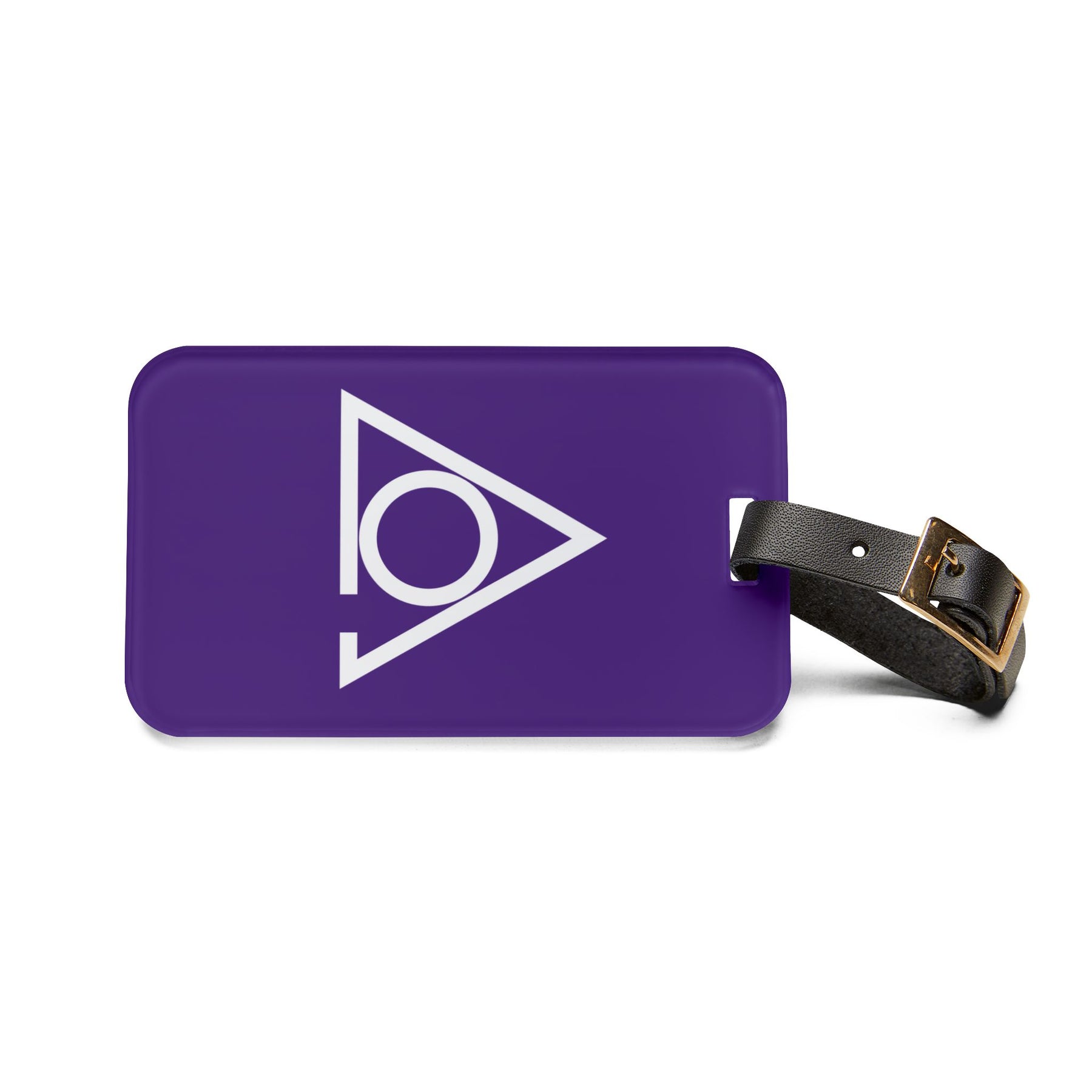 LOCOP Luggage Tag - Purple With Black Leather Strap - Bricks Masons