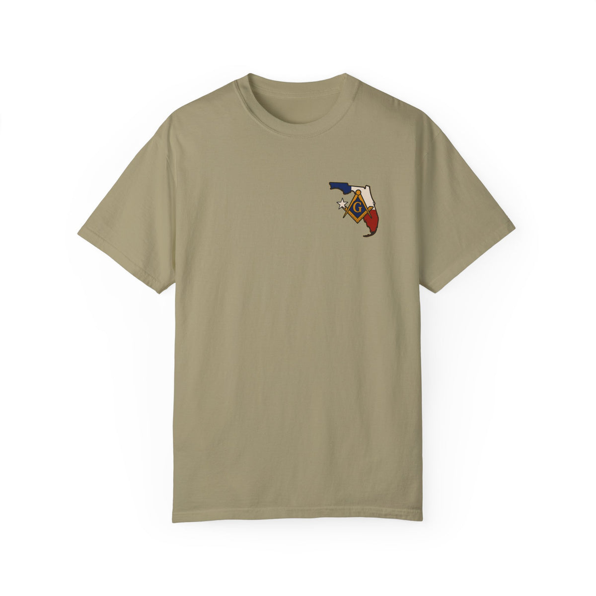 Master Mason Blue Lodge T-Shirt - Garment-Dyed Florida Mason - Bricks Masons