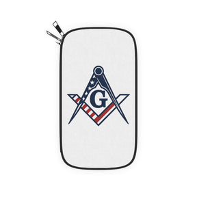 Master Mason Blue Lodge Passport Wallet - US Flag Square & Compass G - Bricks Masons
