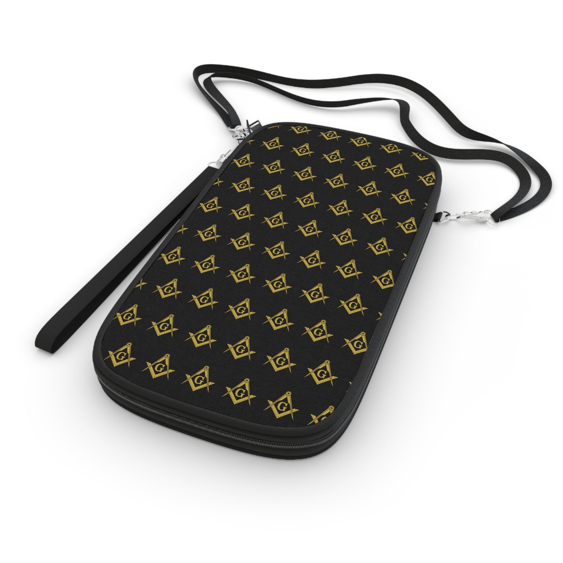 Master Mason Blue Lodge Passport Wallet - Gold Square & Compass Pattern - Bricks Masons