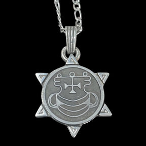Demon Pendant 02 DUKE AGARES and Secret Seal of Solomon 72 Demons Lesser Key of Solomon Goetia In Silver 3 x 2.5 cm 12 Gr Art 1861 - Bricks Masons