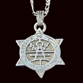 Demon Pendant 02 DUKE AGARES and Secret Seal of Solomon 72 Demons Lesser Key of Solomon Goetia In Silver 3 x 2.5 cm 12 Gr Art 1861 - Bricks Masons