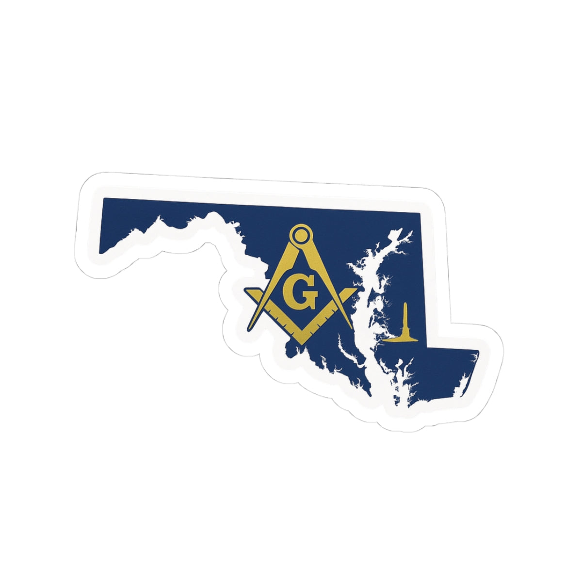 Master Mason Blue Lodge Sticker Decal - Kiss-Cut Maryland Chesapeake Bay - Bricks Masons