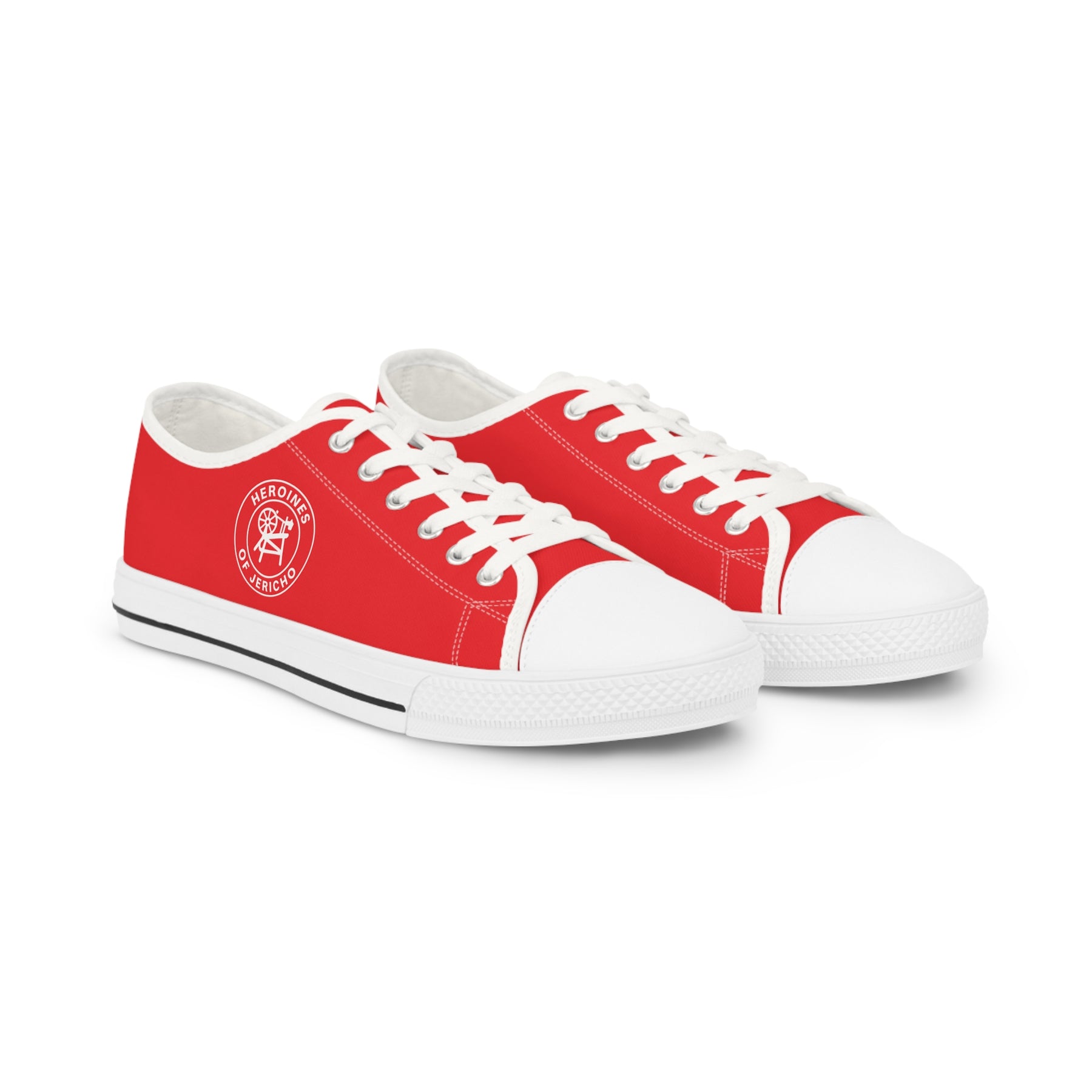 Heroines of Jericho Sneaker - Low Top Sneaker Black & White White Emblem - Bricks Masons