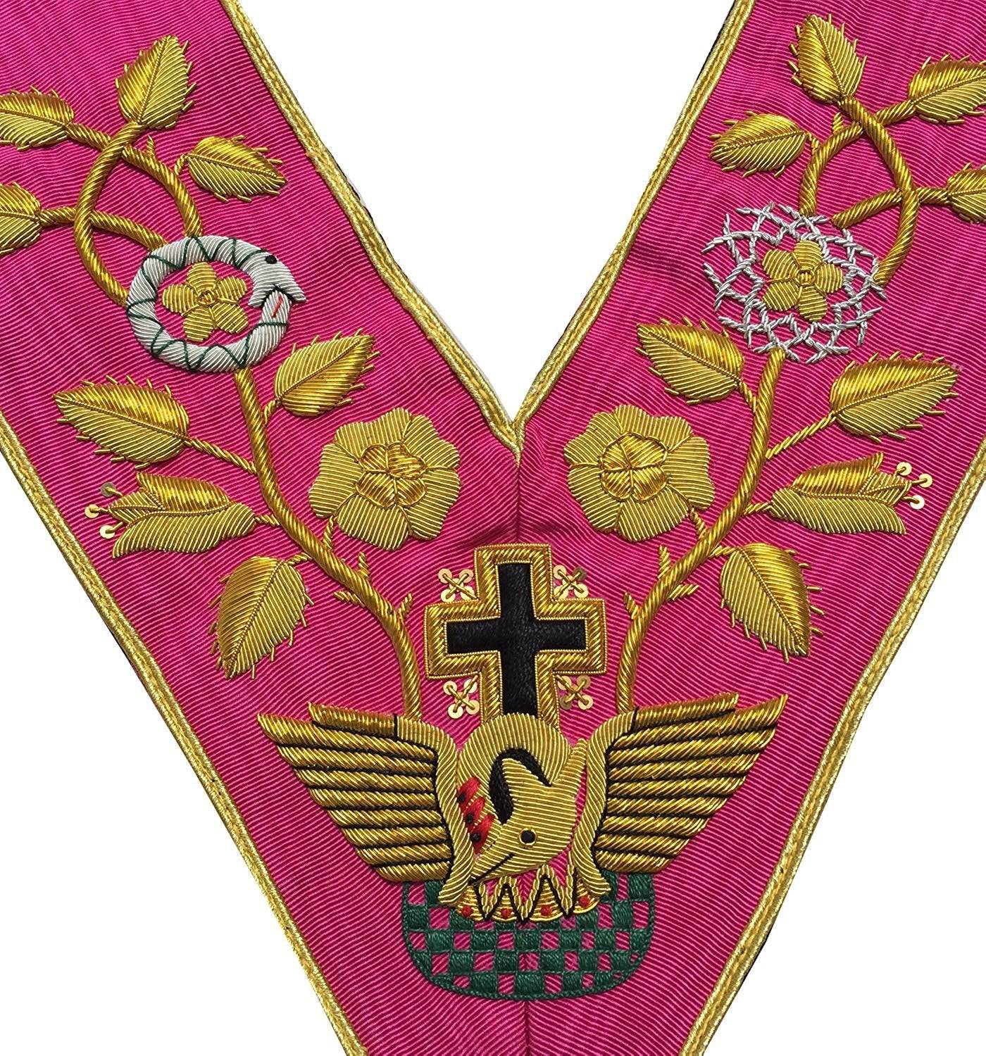 18th Degree Scottish Rite Collar - Pink Moire - Bricks Masons