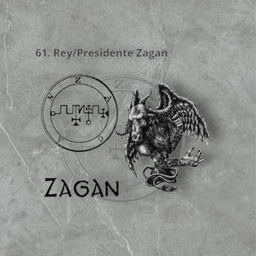 I said Demon 61 KING PRESIDENT ZAGAN and Secret Seal of Solomon 72 Demons Lesser Key of Solomon Goetia In Silver 3 x 2.5 cm 12 Gr Art 1920 - Bricks Masons