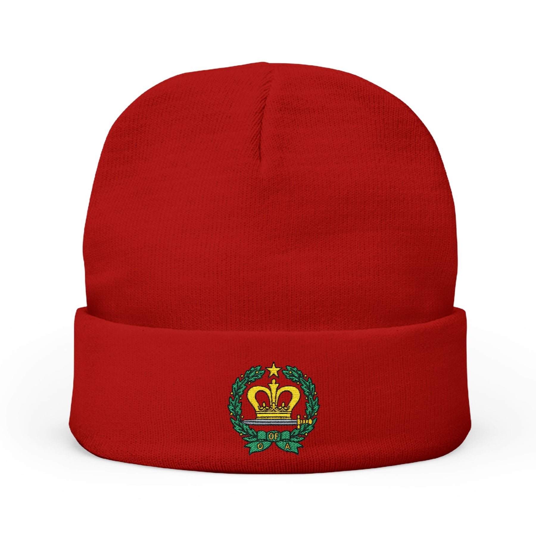 Order of the Amaranth Beanie - Knit Embroidery Emblem - Bricks Masons