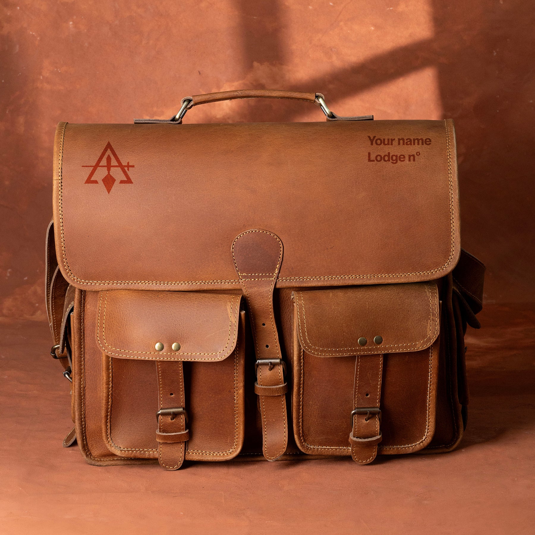 Council Briefcase - Genuine Leather Crazy Horse Finish - Bricks Masons