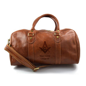 Master Mason Blue Lodge Travel Bag - Matte Brown