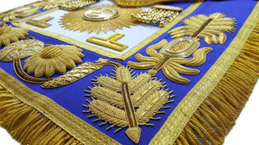 Past Grand Master Blue Lodge Apron - Gold Hand Embroidery