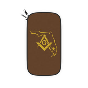 Master Mason Blue Lodge Passport Wallet - Florida Mason With Shoulder & Wrist Strap - Bricks Masons