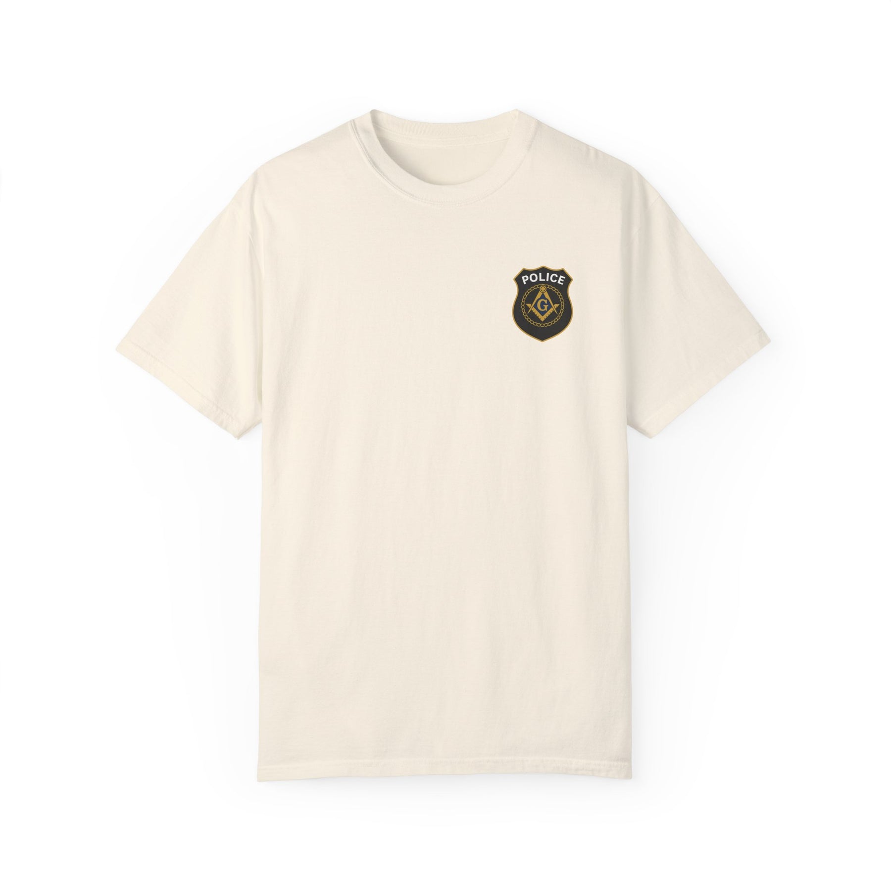 Master Mason Blue Lodge T-Shirt - Police Mason Garment-Dyed Tee - Bricks Masons