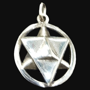 Merkaba Pendant 2.2 cm 2.5 g in Silver Kabbalah Art 259 - Bricks Masons