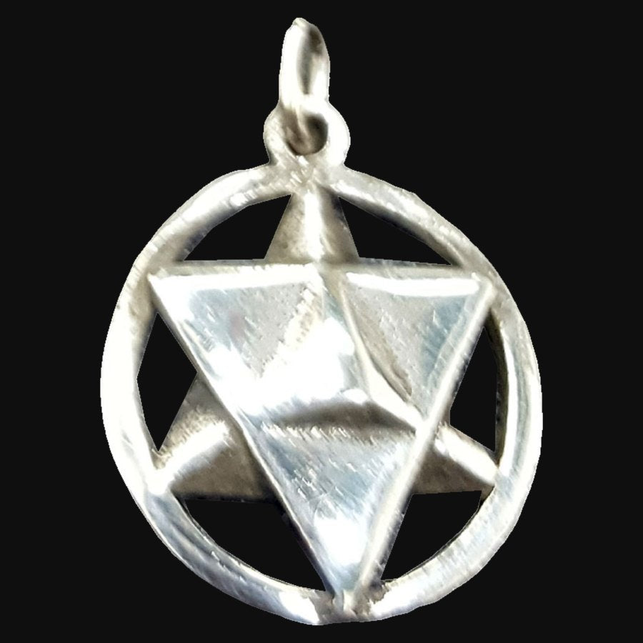 Merkaba Pendant 2.2 cm 2.5 g in Silver Kabbalah Art 259 - Bricks Masons