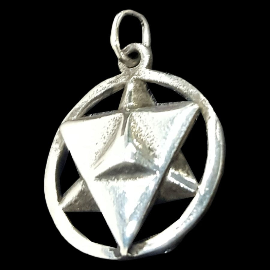 Merkaba Pendant 2.2 cm 2.5 g in Silver Kabbalah Art 259 - Bricks Masons
