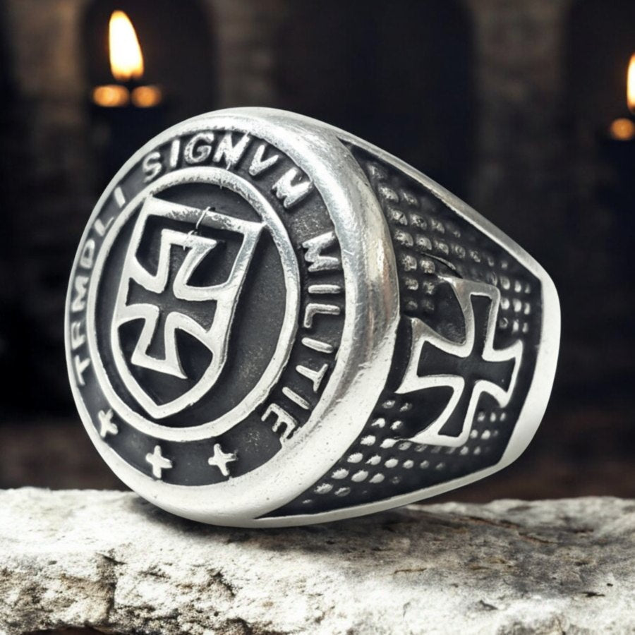 Templar Cross Ring in Silver 2 cm 21 g Art 275 - Bricks Masons