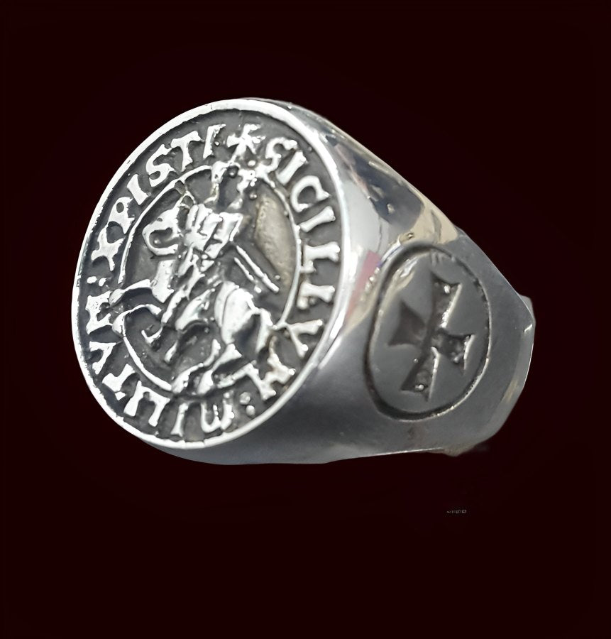 Knights Templar Ring in Silver 1.8 cm 10 g Art 281 - Bricks Masons