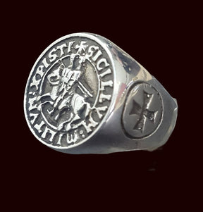 Knights Templar Ring in Silver 1.8 cm 10 g Art 281 - Bricks Masons