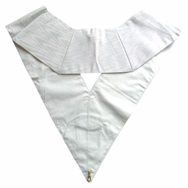 28th Degree Scottish Rite Collar -  All White Moire - Bricks Masons