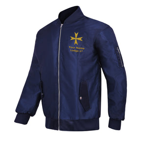 Order Of Malta Jacket - Blue Color With Gold Embroidery - Bricks Masons