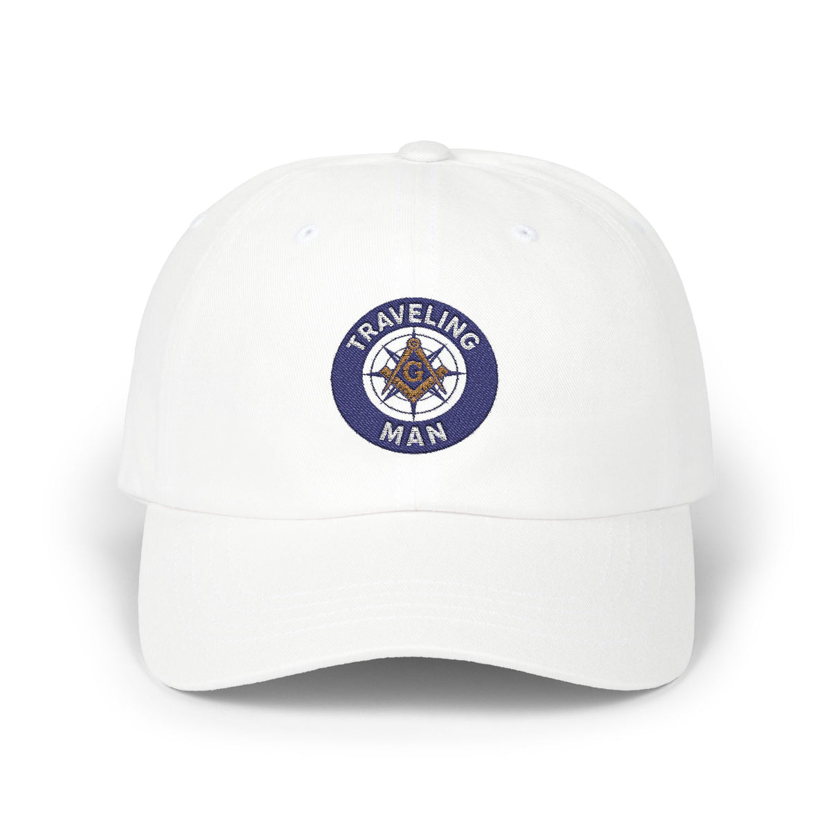 Master Mason Blue Lodge Baseball Cap - Embroidered Traveling Man Dad Cap - Bricks Masons