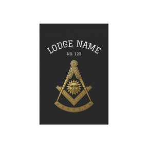 Past Master Blue Lodge Yard Flag - Square & Compass With Personalization - Bricks Masons