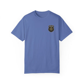 Master Mason Blue Lodge T-Shirt - Police Mason Garment-Dyed Tee - Bricks Masons