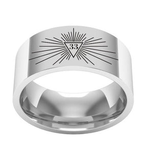 33rd Degree Scottish Rite Ring - Stainless Steel - Silver - Bricks Masons