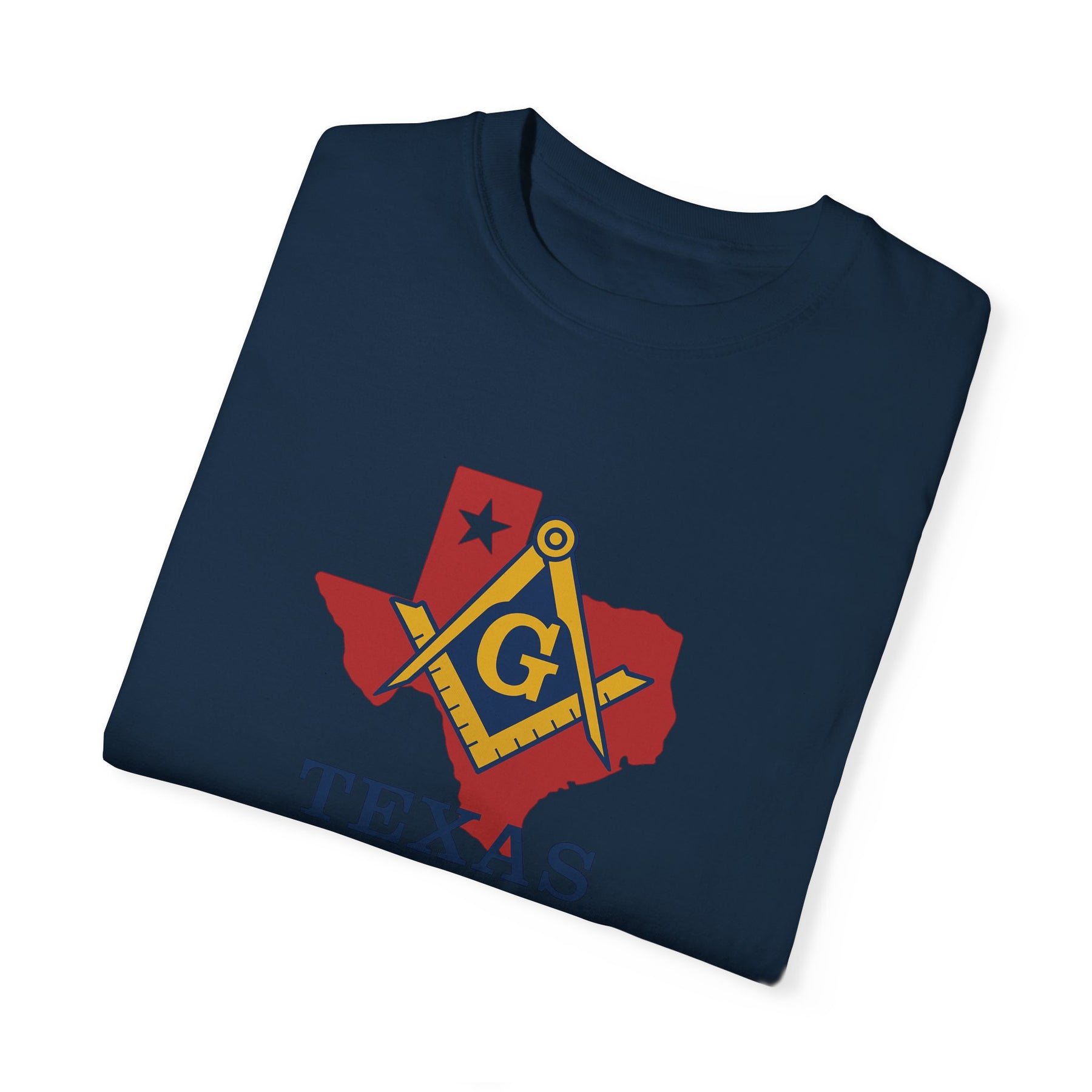 Master Mason Blue Lodge T-Shirt - Texas Mason Garment-Dyed Tee - Bricks Masons
