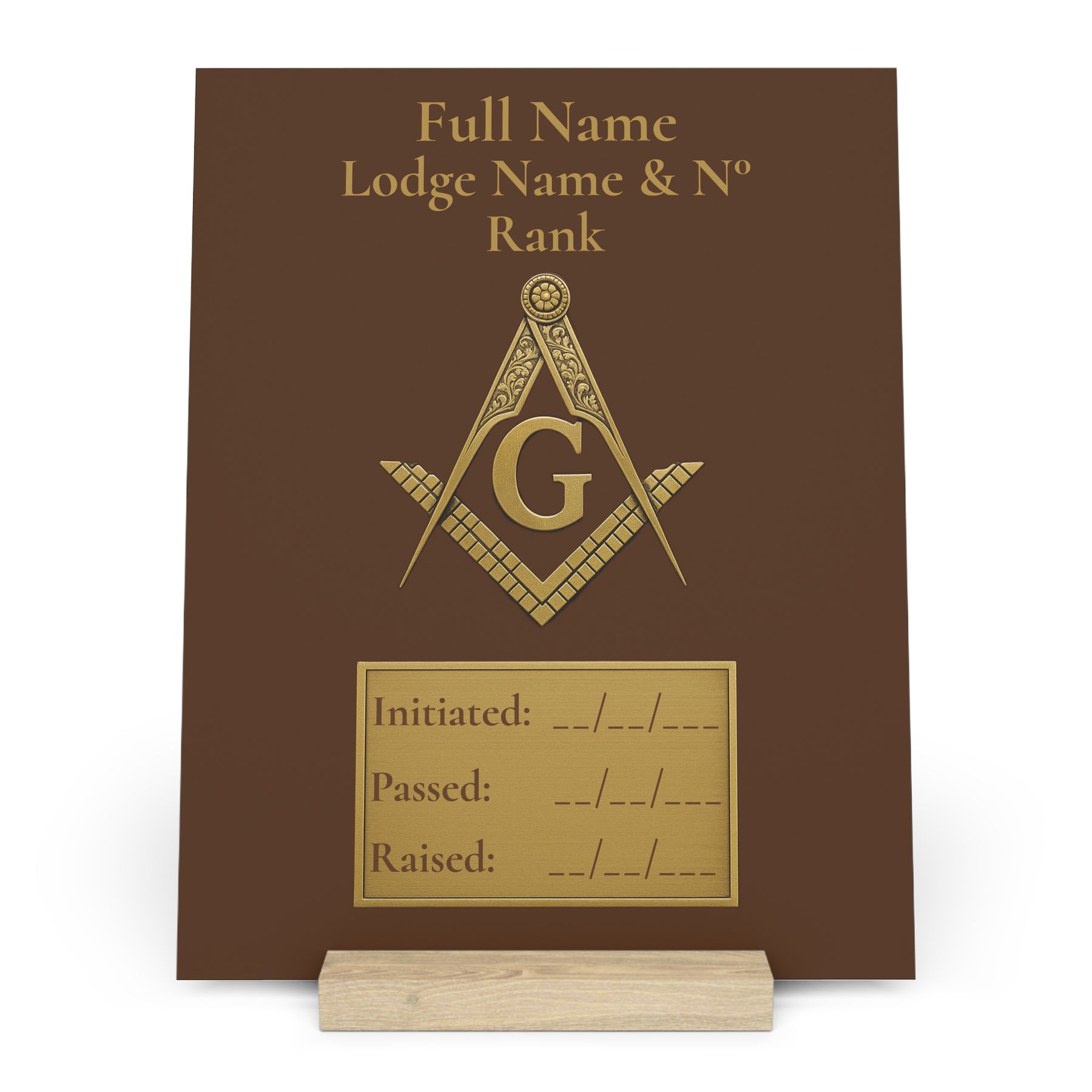 Master Mason Blue Lodge Plaque - with Stand - Bricks Masons