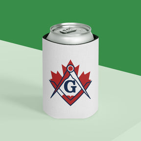 Master Mason Blue Lodge Canada Jurisdiction Can Cooler - Maple Leaf Canada Mason - Bricks Masons