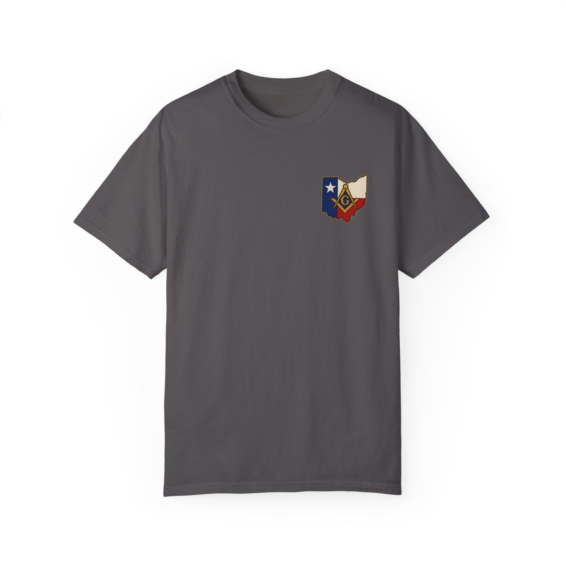 Master Mason Blue Lodge T-Shirt - Garment-Dyed Ohio Mason - Bricks Masons