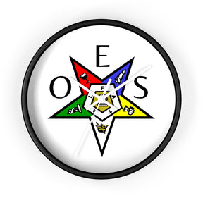 OES Clock - Colorful Star Emblem - Bricks Masons