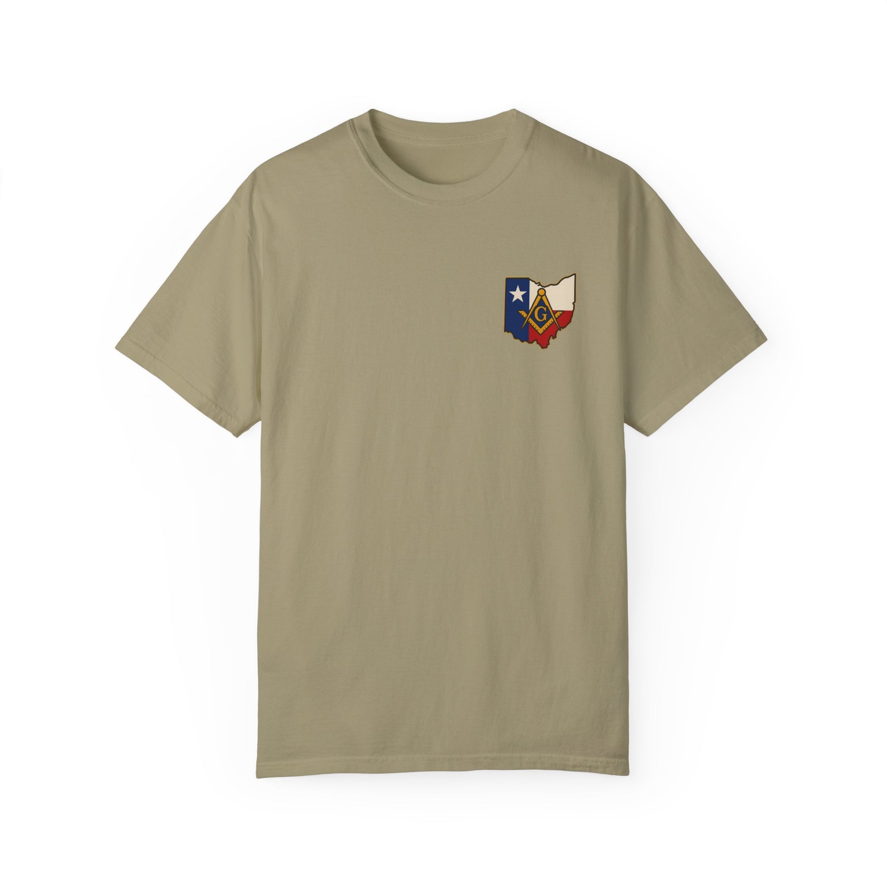 Master Mason Blue Lodge T-Shirt - Garment-Dyed Ohio Mason - Bricks Masons