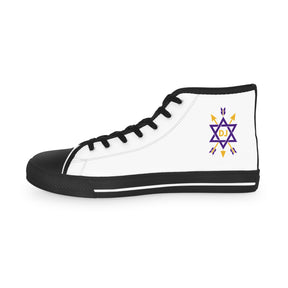 Order of the Secret Monitor Sneaker - High Top Black & White Gold & Purple Emblem - Bricks Masons