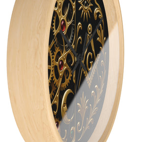 Master Mason Blue Lodge Clock - Split Dial Gear with Moon S&C G with Eye - Bricks Masons