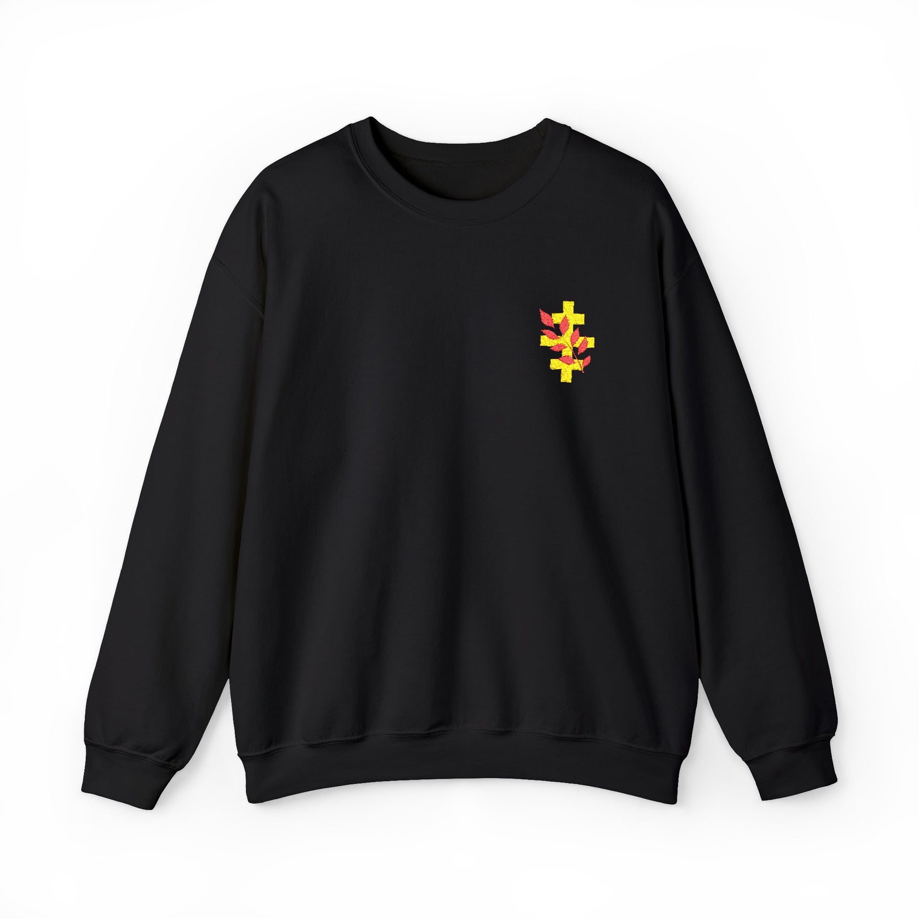 Red Branch of Eri Sweatshirt - Left Chest Embroidered Motif - Bricks Masons
