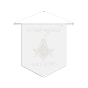 Master Mason Blue Lodge Pennant - Square & Compass G with Customization - Bricks Masons