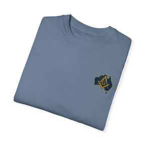 Master Mason Blue Lodge Australia Jurisdiction T-Shirt - Mason Garment-Dyed Tee - Bricks Masons