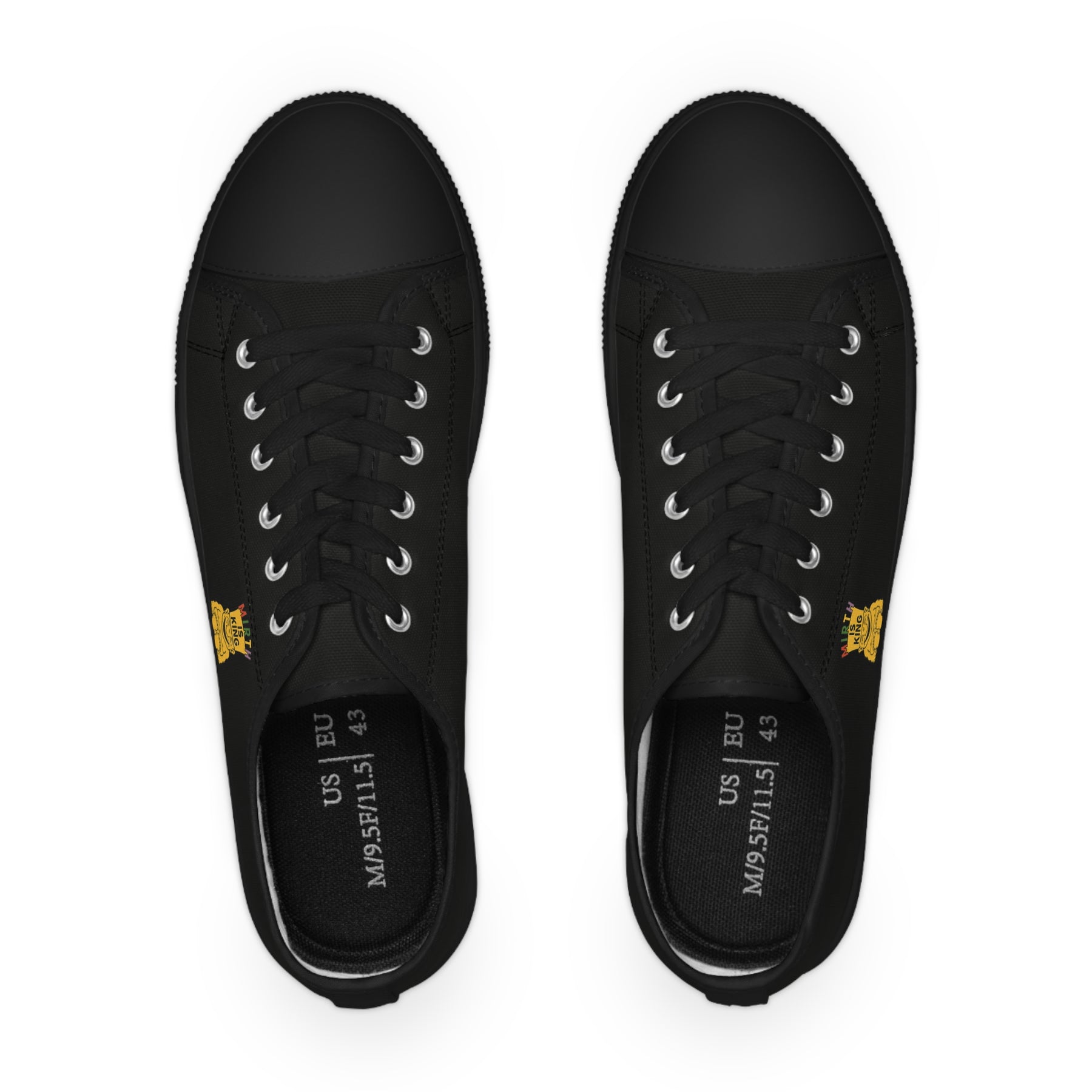 Royal Order of Jesters Sneaker - Low Top Sneaker Black & White Mirth is King - Bricks Masons