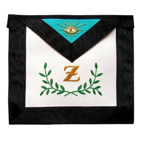 4th Degree Scottish Rite Apron - White, Sky Blue with Sprig Acacia Embroidery - Bricks Masons