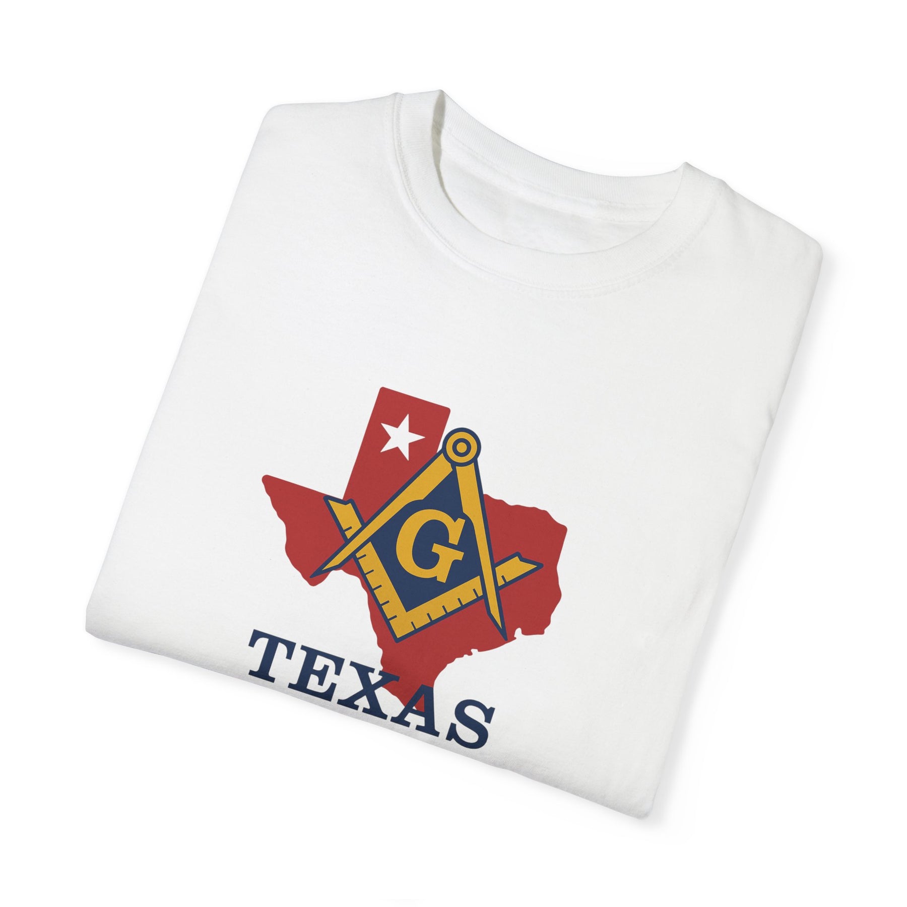 Master Mason Blue Lodge T-Shirt - Texas Mason Garment-Dyed Tee - Bricks Masons