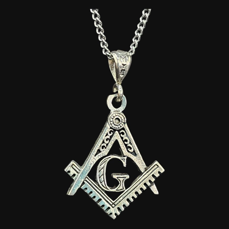 Masonic Fellow Craft Degree Pendant in 925 Silver 2.5 cm 4.5 gr Art 53 - Bricks Masons