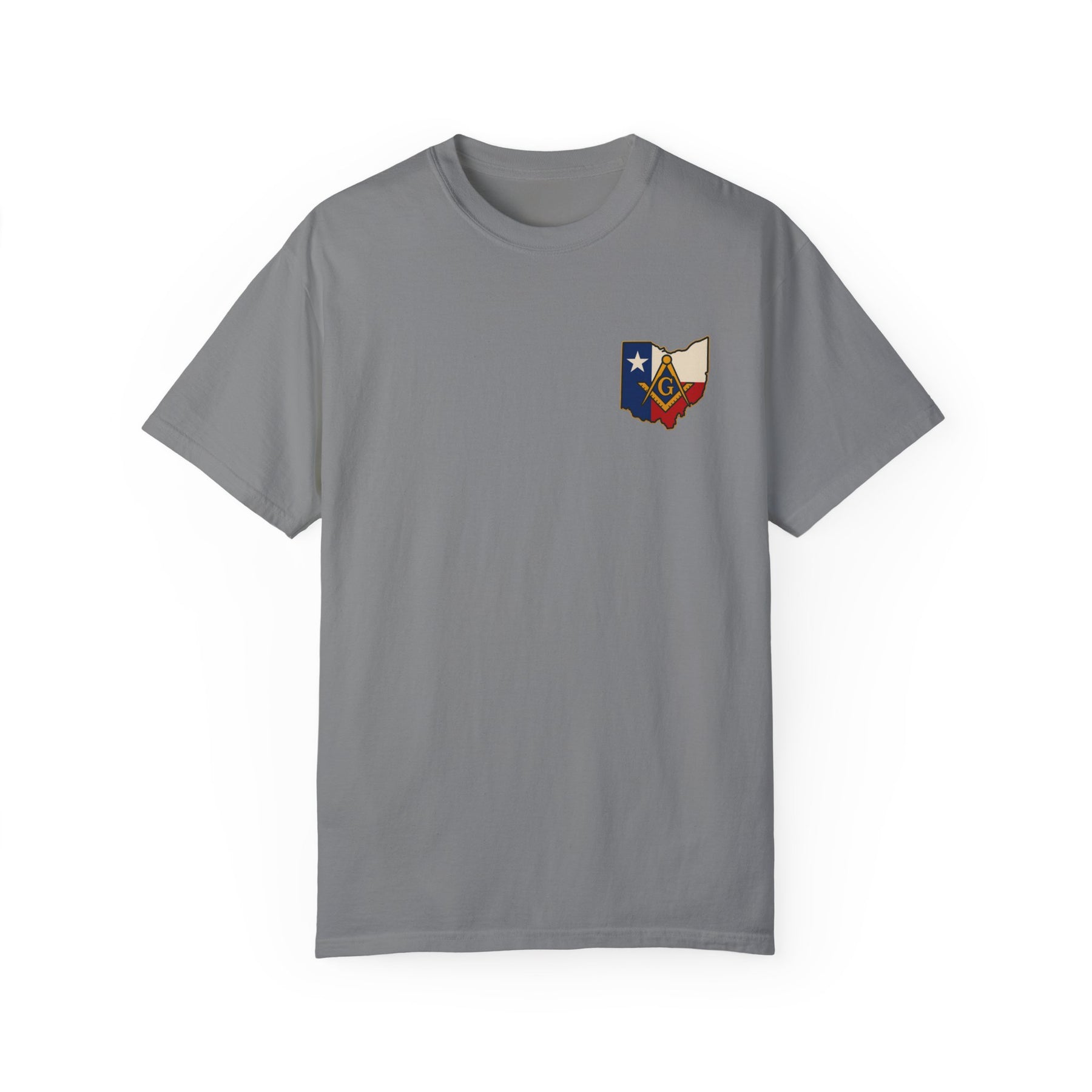 Master Mason Blue Lodge T-Shirt - Garment-Dyed Ohio Mason - Bricks Masons