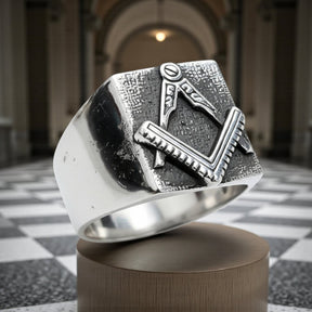 Masonic Ring, Apprentice Degree, Silver, Freemasonry, 1.5 cm, Art. 55 - Bricks Masons