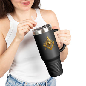 Master Mason Blue Lodge Ringneck Tumbler - Square & Compass with All-Seeing Eye