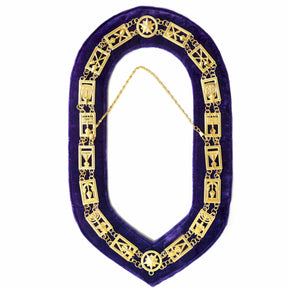 Council Chain Collar - Gold Plated on Purple Velvet